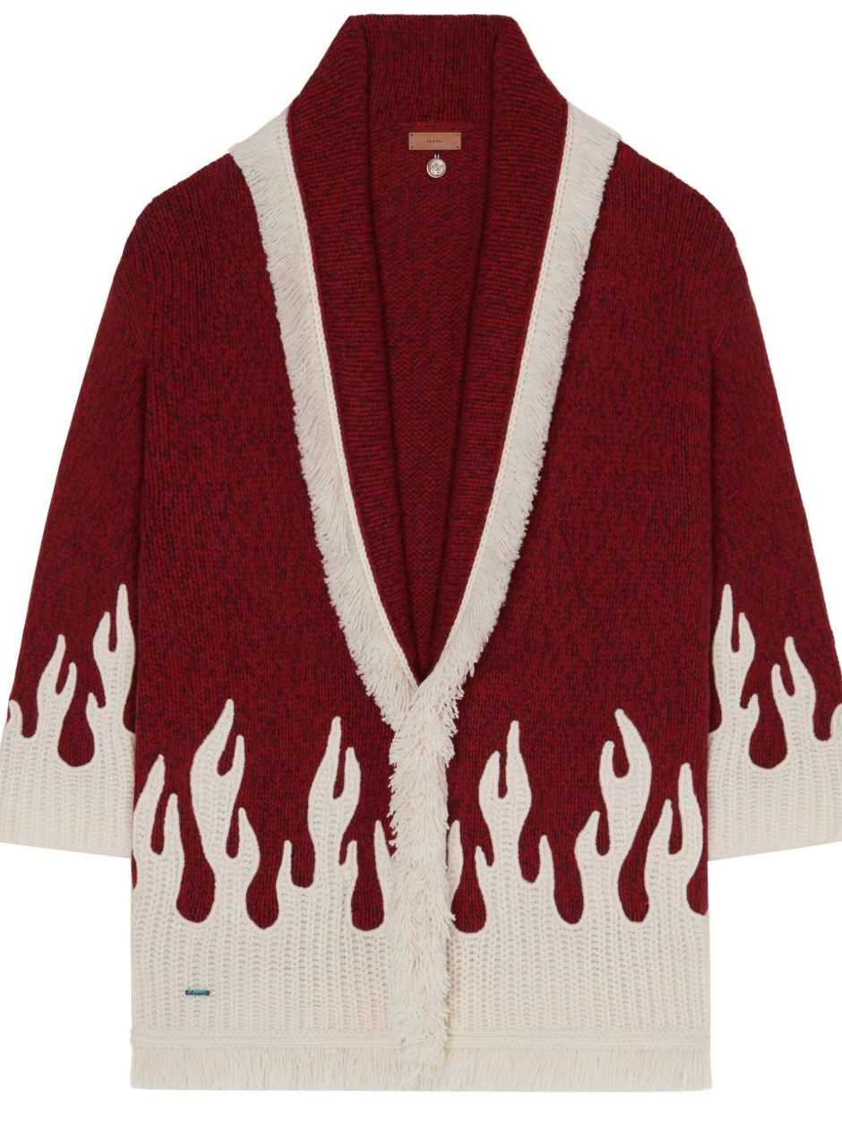 Cheap wool-blend cardigan flame-motif Women Alanui 0711